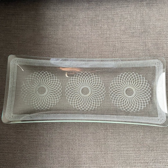 Vintage Svend Jensen Swedish Art Glass Spirograph Denmark Tray MCM
